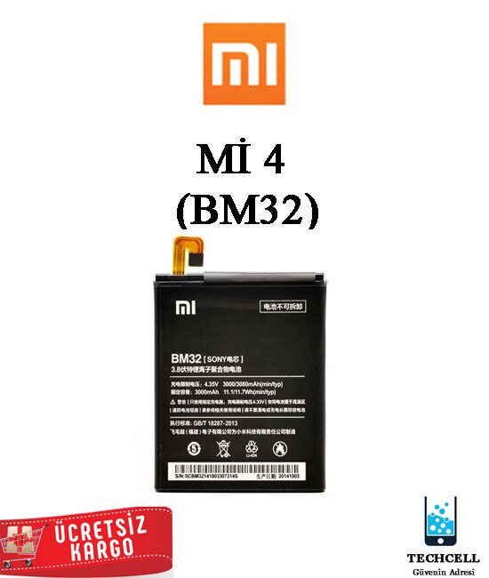 Xiaomi Mi 4 Bm32 Batarya Pil